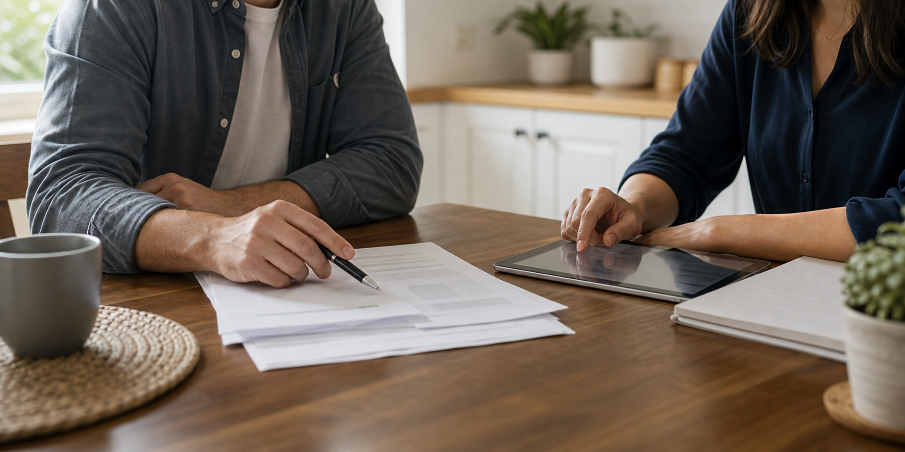A homeowner having a calm property conversation